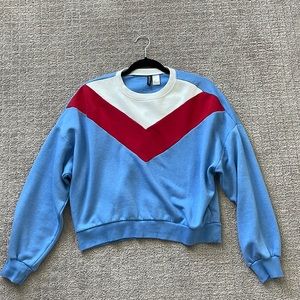 H&M divided red, white, blue varsity style sweatshirt size S